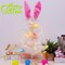 Easter Table Decorations, 23 Inch Lighted Easter Bunny White Tree, Pre-lit Artificial Tabletop Tree with Bunny Ears and Eggs, Battery Operated Light Up for Indoor Spring Home Bedroom Decor